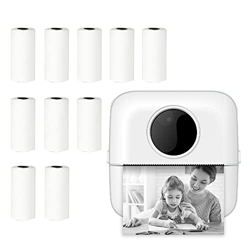 CJBIN Mini Impresora Termica, Impresora Fotográfica con 10 Rollos de Papel Térmico, Impresora Termica Etiquetas, Impresora Térmica de Bolsillo para Si precio