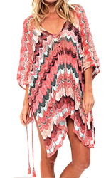 NLAND Vestido De Playa para Mujeres Vestido De Punto con Estampado De Olas para El Bikini De Verano Top De Playa Suelto precio