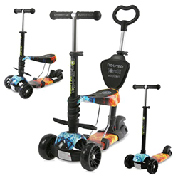 Lorelli – Patinete 3 ruedas Evolutivo 3 en1 con asiento Draxter - Bici de equilibrio y triciclo Infantil – 3 ruedas con iluminación y altura regulable características