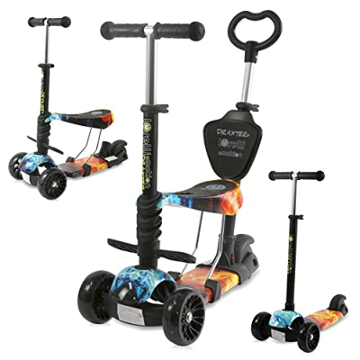 Lorelli – Patinete 3 ruedas Evolutivo 3 en1 con asiento Draxter - Bici de equilibrio y triciclo Infantil – 3 ruedas con iluminación y altura regulable