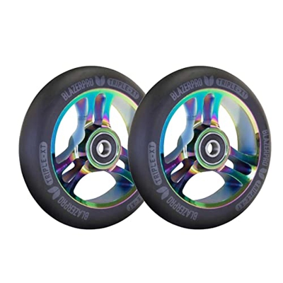 Blazer Pro Scooter Patinete Wheels Triple XT with ABEC 9 Black Neochrome 110 MM (Set 2)