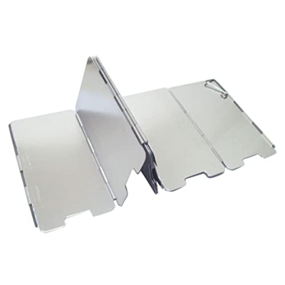 Mirnoadic Parabrisas de Estufa para Acampar con 9 Placas Pantalla de Viento de Cocina al Aire Libre portátil para Acampar BBQ Cocina Plateado, Deflect