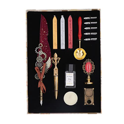 Pluma estilográfica y juego de tinta, pluma estilográfica vintage y juego de tinta Juego de cera de sellado de arte con punta de acero inoxidable Vino precio