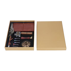 Pluma estilográfica y tinta, pluma estilográfica con sello de cera estilo vintage Escritura cómoda con un cuaderno casero Gris precio