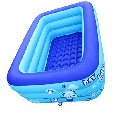 NiseWuds Piscina inflables, Piscina Inflable niños natación Rectangular soplado bañera de bebé 120x80x50cm Cuenca de Patio Trasero