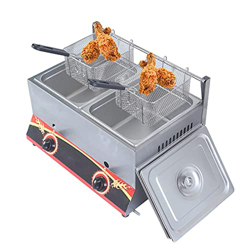 Freidora de Gas con cestas y Tapas, freidora de Gas/LPG de encimera de 11 l/22 l, Mango ergonómico Cool-Touch, Revestimiento Antiadherente de Acero In precio