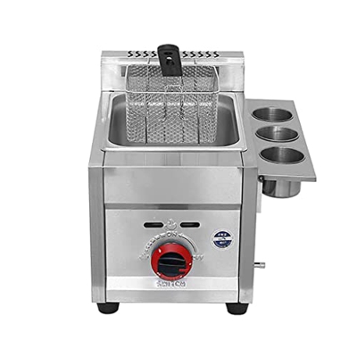 Freidoras a Gas comerciales 6L/12L, Acero Inoxidable, Control de Temperatura, freidora cilíndrica máquina de Papas Fritas, Calentamiento rápido, para 