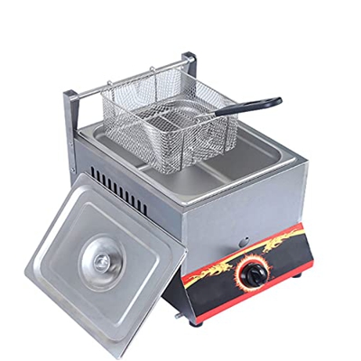 Freidora a Gas para donas Fritas, 11L/22L Gran Capacidad Encimera/Freidora a Gas para Uso doméstico y Comercial, Potencia de Fuego Ajustable, Freidora