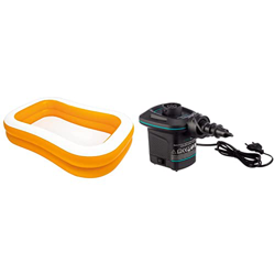 Piscina Hinchable Familiar INTEX + 66640 - Bomba eléctrica invertible con boquillas 220-240V en oferta