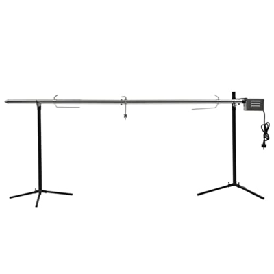 Tidyard Barbacoa Grill Automática Motor Acero Inoxidable para Corderos, Lechones Pequeños, Cabras y Gallinas, 207x45x81 cm Plateado