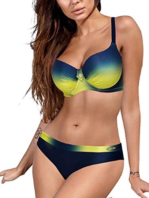 Voqeen Tops de Bikini Mujer Push-up Trajes de baño Dos Piezas Sexy Bikini Sets Mujer Ropa de Baño Ropa de Dos Piezas Adecuado Viajes Playa (A, L)