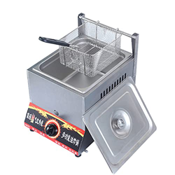 Freidora a Gas, freidora, Control de Temperatura Independiente, Potencia Regulable, freidora multifunción con Tapa y cesto, Potencia Regulable, Acero  en oferta