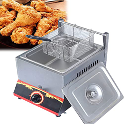 Freidora de Gas de Acero Inoxidable Comercial, freidora LPG multifunción de Gran Capacidad de 11 l/22 l, Potencia de Fuego Ajustable, fácil de Limpiar características