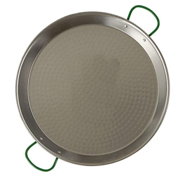 Paellera de 34 cm de color plateado pulido para barbacoa de gas precio