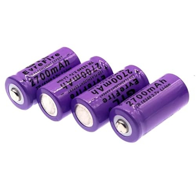 XATRF Batería de Iones de Litio 3,7v 2700mah 16340, Recargable para Linterna Led, teléfono móvil, portátil, cámara, Radio, Bluetooth, 6 uds.
