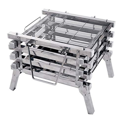 Parrilla plegable para barbacoa, parrillas para barbacoa de carbón de acero inoxidable con bolsa de almacenamiento, parrilla para barbacoa ahumadora,p en oferta