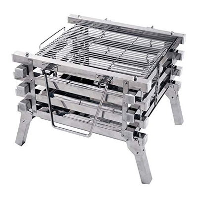 Parrilla plegable para barbacoa, parrillas para barbacoa de carbón de acero inoxidable con bolsa de almacenamiento, parrilla para barbacoa ahumadora,p