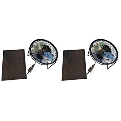 Veemoon Mini Escritorio Portátil de Pollo Gratis de 2 Uds. Grabación de Mesa Solar Ángulo de Oficina USB Casa de Ventilador Silencioso con Panel de de