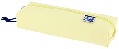 Oxford, Estuche Escolar Rectangular Kangoo Live & Go, Goma Elástica, Color Amarillo Pastel