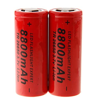 WINUIN Batería de Iones de Litio 26650 8800mah 3.7v, Recargable para Linterna, lámpara Led, Banco de energía, energía de Respaldo móvil, 2 uds.