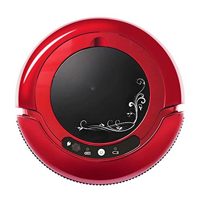 Robot Vacuum Cleaner Household Silent Automatic Sweeper Chi Red ABS Material Tempered Glass Suitable for Pet Hair Carpet Hard Floor