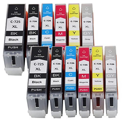 BAQU Reemplazo de Cartucho de Tinta PGI-725XL de Tinta Compatible para Canon Pixma IP4870 IP4970 IX6560 MG5170 MX886 MX897 Impresoras 2 Pack