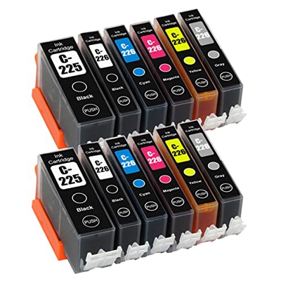 BAQU Reemplazo de Cartuchos de Tinta PGI-225XL compatibles para el reemplazo de Tinta para Canon Pixma IX6520 4820 4920 5120 5220 5320 6110 6120 Impre