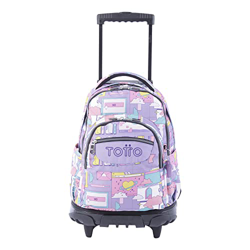 TOTTO Mochila escolar con ruedas morado ciber Renglones de color Morado precio