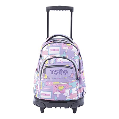 TOTTO Mochila escolar con ruedas morado ciber Renglones de color Morado