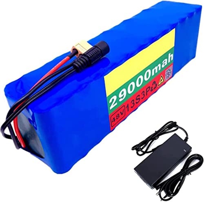 GZYHDC Batería para Bicicleta eléctrica batería de batería con Ion de Litio 48V 29AH 18650 13S3P BMS Integrado con 54.6V 2A Cargador, para Spina Scoot