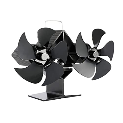 Double-Headed 5 Heat Powered Stove Fan Log Wood Burner Eco Friendly Quiet Fan Home Efficient Heat Distribution