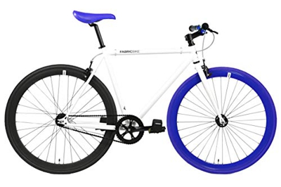 Aanlun Bicicleta Fixie Bicicleta de piñón Fijo Single Speed ​​Hi-Ten Steel Black Frame 10Kg (Color : White Blue, Size : M53)
