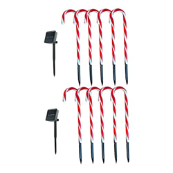 NOPEILVI Luces de caña de Caramelo de Navidad Marcadores de Sendero Solar Decoración del jardín de luz con estaca para decoración de Fiesta Interior/E precio