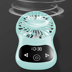 Fan Travel Rechargeable Portable Pocket USB Fan 3 Speed Adjustable Air Cooler Hand Held Real Time Display Touch Clock Desk Fan Portable Fan en oferta