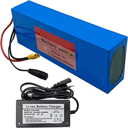 GZYHDC Paquete de batería de Litio para Bicicleta eléctrica 36V 20AH 10S2P Batería Batería Impermeable 18650 BMS Integrado con Cargadores de Motor Den en oferta