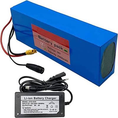 GZYHDC Paquete de batería de Litio para Bicicleta eléctrica 36V 20AH 10S2P Batería Batería Impermeable 18650 BMS Integrado con Cargadores de Motor Den