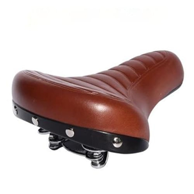 Asiento de bicicleta cómodo asiento de bicicleta de carretera suave ancho espesar sillín de bicicleta vintage blanco negro cuero asiento de bicicleta 