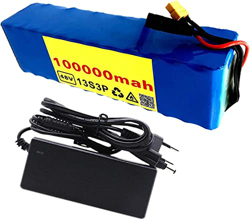 GZYHDC Batería Ebike 48V 100Ah, batería de Litio (48V 100000 mAh 13S3P), BMS Integrado con XT60 Spina + Charger, para Bicicleta eléctrica Ebike Motor  en oferta