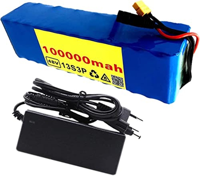GZYHDC Batería Ebike 48V 100Ah, batería de Litio (48V 100000 mAh 13S3P), BMS Integrado con XT60 Spina + Charger, para Bicicleta eléctrica Ebike Motor 