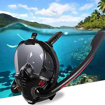 Samnuerly Máscaras de Buceo Equipo de esnórquel, Máscara de esnórquel Doble Equipo de máscara de Buceo Cara Completa Conjunto antivaho Natación Snorke
