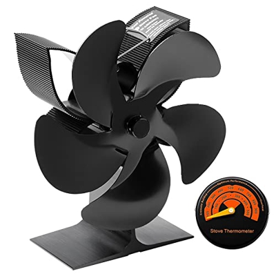 FMOPQ Thermal Power Fireplace Stove Fan Heater Black Fireplace Heating Fan Safe Home Fireplace Fan Efficient Heat Distribution (Color : Stove Fan) (wi