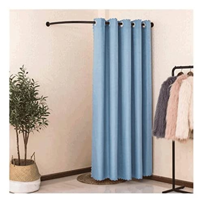 DAYUN Simple Vestuario portátil Tienda de Ropa Probador Simple Vestuario móvil Cortina de Alta tasa de sombreado Pista de Metal en Forma de C Portátil