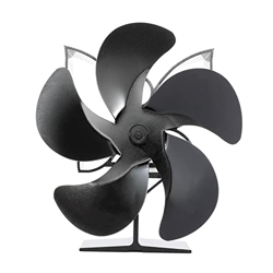 FMOPQ Fireplace Fan Black Fireplace Fan 5 Hot Blast Stove Air Heater Power Heat Distribution Wood Burner Drive Fan Motor en oferta