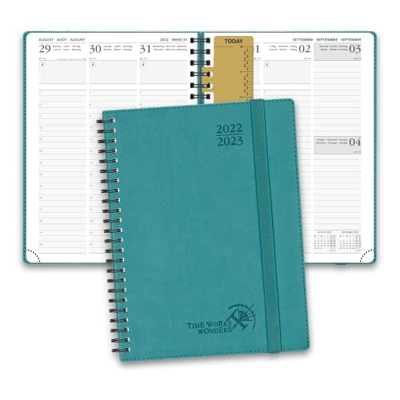 POPRUN Agenda 2022 2023 Semana Vista Vertical - Agenda Escolar 2022-2023 Semanal 16 Meses (Sep’22-Dic’23) con Tapa Blanda en Cuero Vegano y Papel Cert
