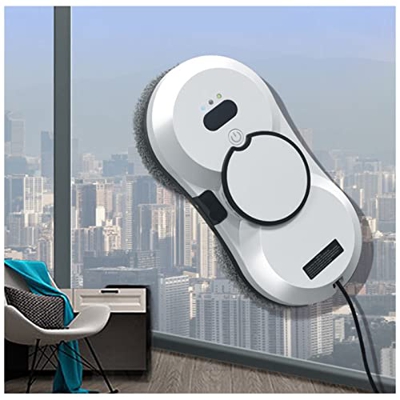 USGitke Robot Limpiacristales,Robot Limpieza De Ventanas Electrico Navegación Inteligente Control Remoto,para Limpieza De Cristale-White