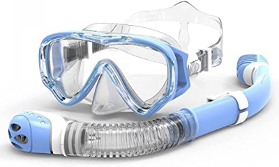 Samnuerly Máscaras de Buceo Máscara de Buceo Niños Cara Completa HD Máscara de Buceo antiniebla Máscara de Snorkel subacuática Conjunto Niños Natación