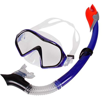 Samnuerly Juegos de esnórquel Máscara de esnórquel Gafas Buceo Vidrio Templado Hebillas Ajustables Equipo antivaho Completamente seco Adulto