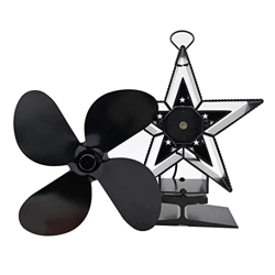 FMOPQ Black Fireplace Fan 4 Blades Heat Powered Stove Fan Wood Burner Eco Quiet Fan Home Heat Distribut Efficient (Color : Black) precio