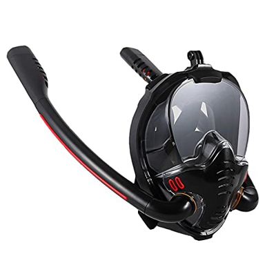 Samnuerly Equipo de esnórquel, Equipo de máscara de Buceo con esnórquel Doble, Juego antivaho de Cara Completa, Gafas de esnórquel para Nadar con Mont