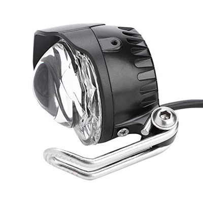 Aanlun Ebike Spot Light Aluminio 2 en 1 Horn Head Light Bicicleta eléctrica Luz Delantera Scooter eléctrico a Prueba de Lluvia for Bicicleta eléctrica